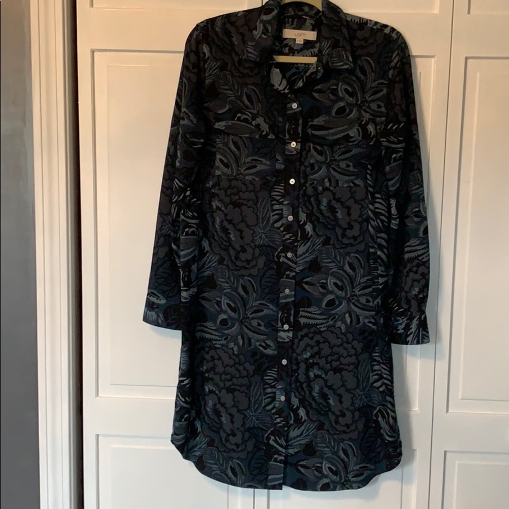 Loft Button down T Shirt dress